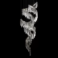 Modern Spiral Crystal Chandelier with Hanging Glass Elements for Interior Decor Design