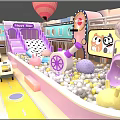 Colorful Playground Design Featuring Carousel Tents Balloons And Interactive Game Areas