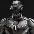 Game Movie Character Metal Armor Design Three Angle Views With Futuristic Mechanical Details
