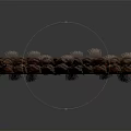 Wooden Broom with Long Handle and Brush Head on Dark Background