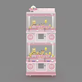 Pink Two Tier Claw Machine Amusement Equipment With Stuffed Toys Inside