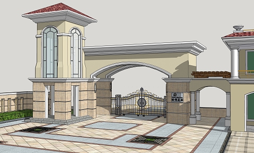 European-style gate 3d model