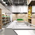 Farm Fresh Supermarket Storefront With Fresh Produce Vegetables And Fruit Displays