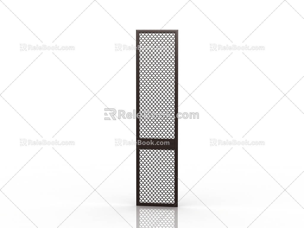 New Chinese Style Wall Panel Screen 3d model