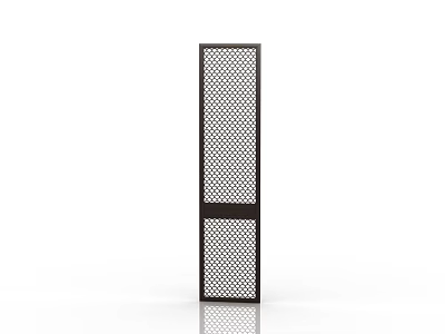 Modern Black Perforated Wall Panel With Grid Pattern For Interior Decoration 3d model