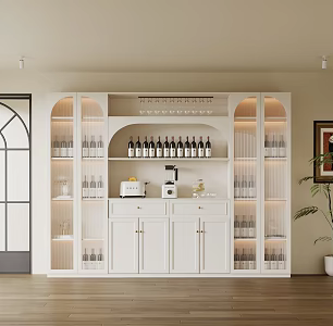 French Simple Wine Cabinet 3d model