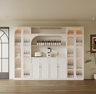 French Simple Wine Cabinet 3d model