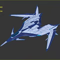 Blue And White Passenger Jet With Sleek Aerodynamic Design And Futuristic Wing Structure