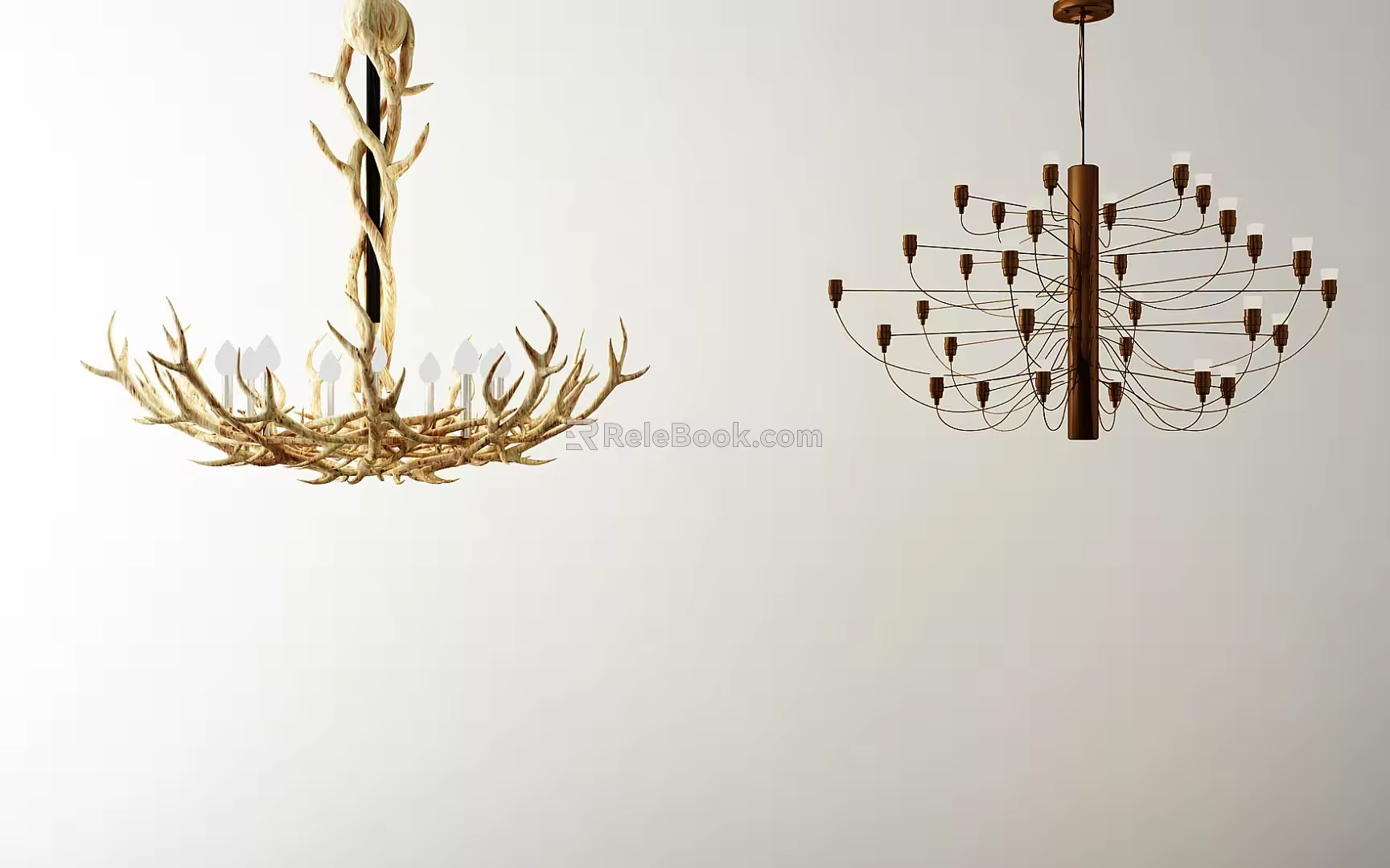 Post-modern chandelier combination lamp 3d model