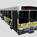 White Yellow Blue City Bus Fully Accessible Via Metropolitan Transit College Green Line Route 65