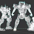 Game And Movie Robot Characters With Mechanical Armor And Futuristic Design