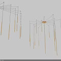Modern Golden Chandeliers With Multiple Hanging Pendant Rods For Interior Decoration