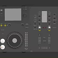 Professional Black DJ Mixer With Turntable Control Knobs Buttons And Display Screen 3d model