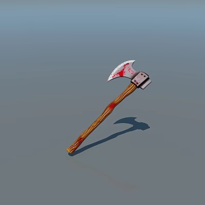 Bloody Axe Weapon With Wooden Handle And Sharp Metal Blade 3d model Bloody Axe Weapon With Wooden Handle And Sharp Metal Blade 3d model