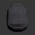 Modern Metal Shield Weapon With Rivet Decorations And Smooth Metallic Surface