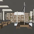 Log Style Cafe Log Style Coffee Book Bar Log Style Milk Tea Shop Coffee Shop Cabin Area Bookshelf Book Wall Hanging Bookshelf Library Reading Room Landscape 3d model