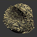 Decorative Household Ornament With Golden Black Textured Surface And Spiky Structure Design