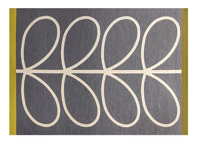 Modern Square Rug With Gray White Geometric Pattern And Yellow Border 3d model