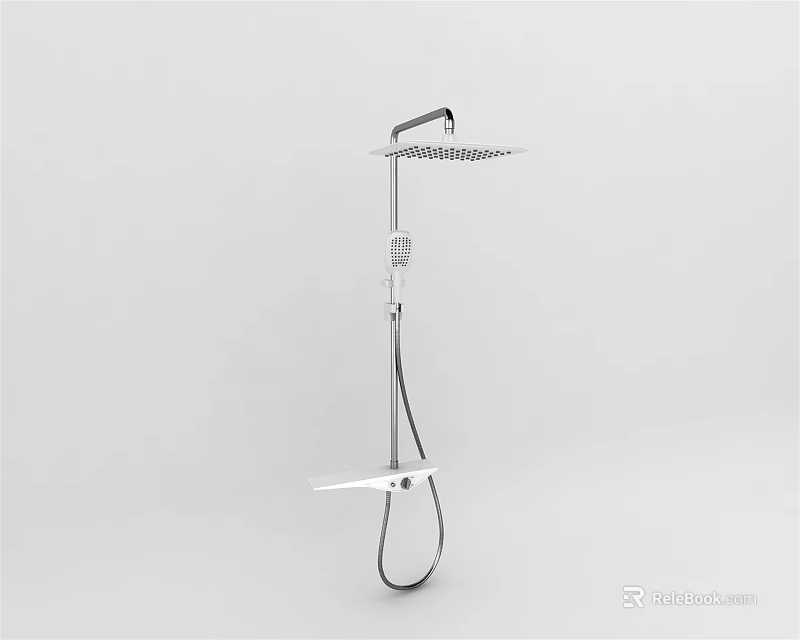 Modern Chrome Shower System with Handheld Sprayer Fixed Head and Wall Mount 3d model 