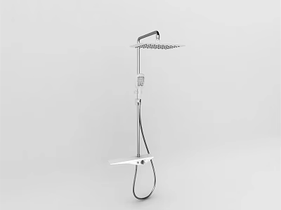 Modern Chrome Shower System with Handheld Sprayer Fixed Head and Wall Mount 3d model