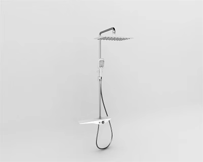 Modern Chrome Shower System with Handheld Sprayer Fixed Head and Wall Mount 3d model