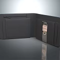 Black Open Wallet With Card Slots And Metal Clip Sleek Design