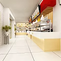 Corner Braised Food Restaurant With Red Signage Display Windows And Counter