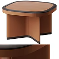 Modern Coffee Table With Curved Edges Smooth Surface And Stable Wooden Base 3d model