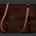 Brown Leather Messenger Bag with Classic Design Adjustable Shoulder Strap and Metal Buckles