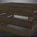 Rustic Wooden Crate Design With Layered Planks And Metal Rivets