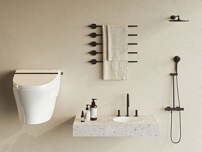 Modern Toilet Shower Towel Rack model