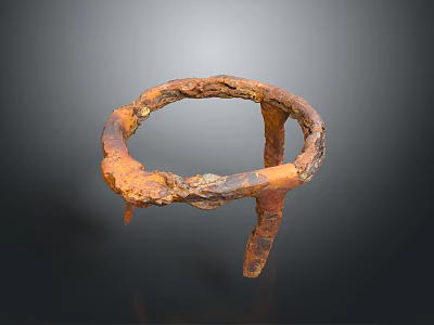 Abstract Rusted Metal Sculpture With Circular Form And Rough Artistic Texture 3d model