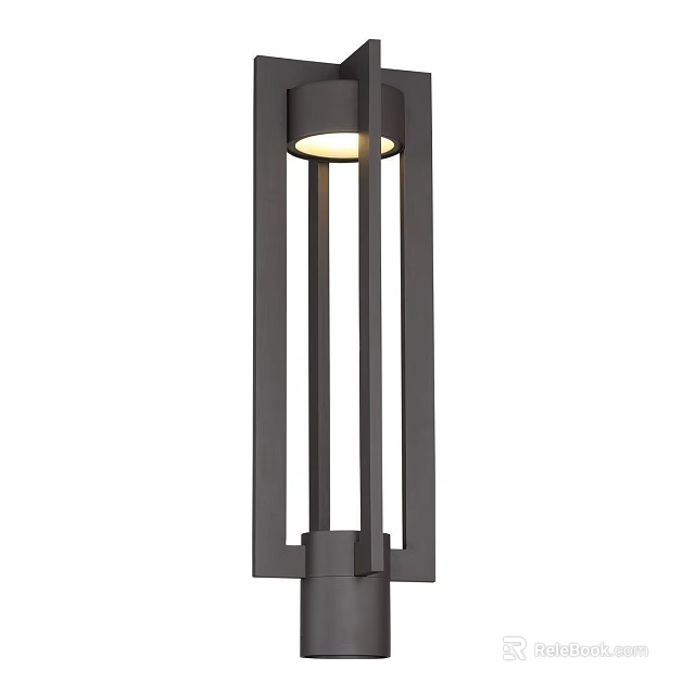 Modern Floor Lamp With Sleek Metal Frame And Illuminated Glass Shade For Living Room 3d model 