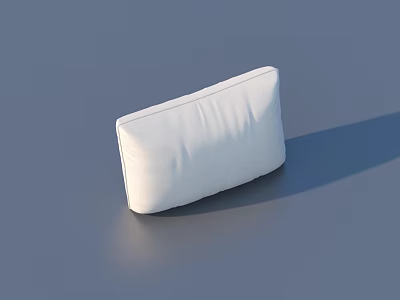 White Rectangular Soft Pillow With Stitched Design For Home Decor On Gray Background 3d model