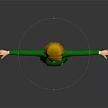 3D Anime Character With Blonde Hair Green Outfit Skirt White Shoes And Arms Outstretched