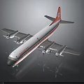 Detailed ANSETT Aerospace Model Featuring White Body Red Tail And Four Engines