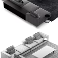 Modern Multi-Person Sofa Fabric Corner Sofa 3d model