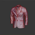 Blue Formal Suit Jacket With Dark Pocket Square And Modern Lapel Design