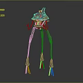 Futuristic Fantasy Creature Character With Shark Head And Long Mechanical Legs
