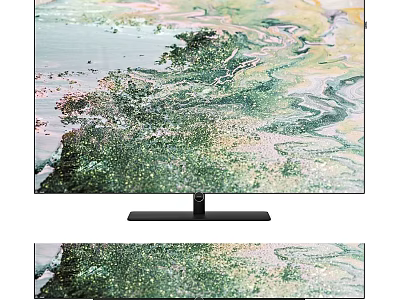 Elegant Modern Television With Vibrant Colorful Display And Sleek Black Stand 3d model