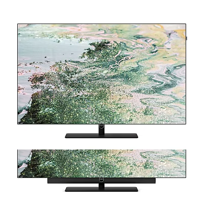 Elegant Modern Television With Vibrant Colorful Display And Sleek Black Stand 3d model