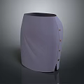 Elegant Purple Slim Fit Skirt With Side Button Details And Slit Design