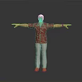 Man In Red Floral Shirt White Pants And Headscarf Standing With Arms Outstretched