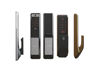 Smart Door Locks With Various Modern Designs And Electronic Keypad Features 3d model