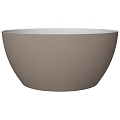 Modern Bowl Shaped Taupe Washbasin With White Interior And Minimalist Design