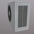 Modern Grey Air Conditioner Fan With Circular Grille And Side Vents Design
