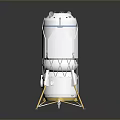 Advanced Lunar Lander Spacecraft With White Cylindrical Body And Gold Landing Legs