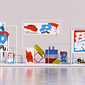 Vibrant Photo Spot Featuring Colorful Graffiti Geometric Shapes White Frames And Art Installations