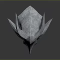 Intricate Silver Metallic Weapon With Sharp Spikes And Streamlined Angular Design