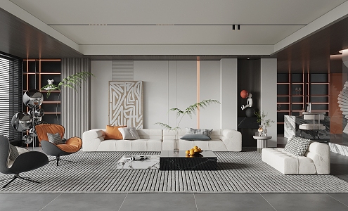 modern living room 3d model